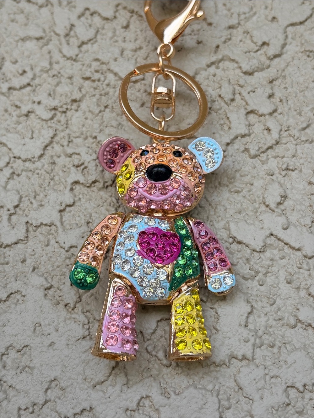 Sparkling Patchwork Teddy Keychain/Bag Charm - Picture 5 of 7